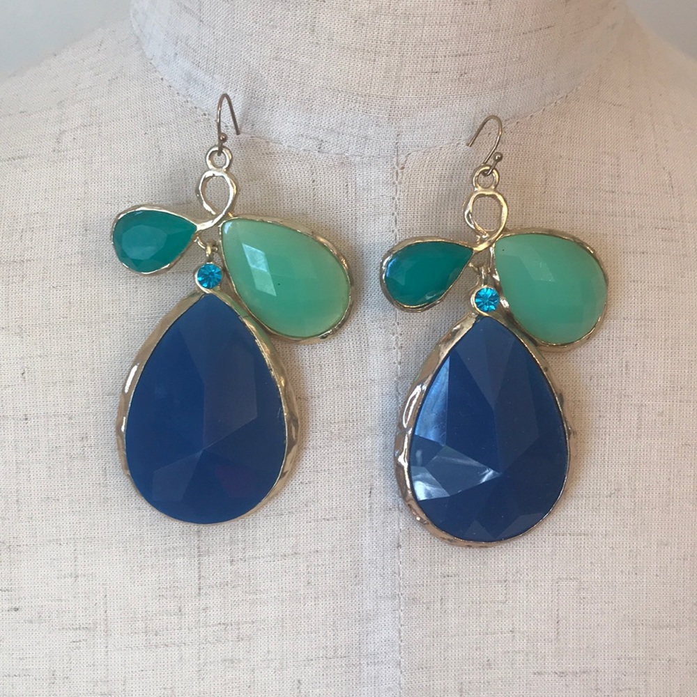 Blue and green earrings
